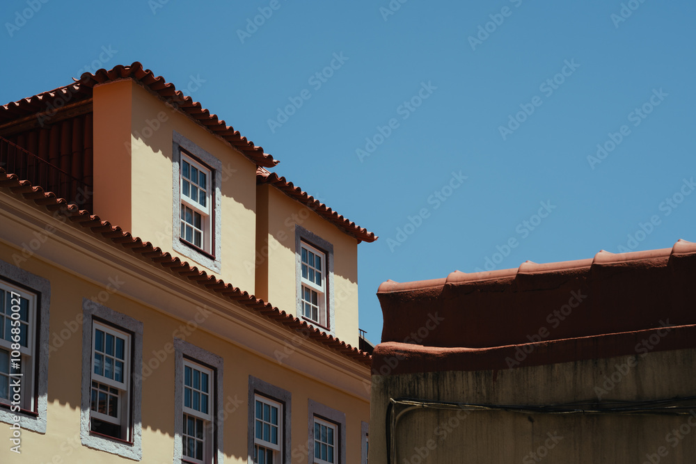 Facade of a building in a residential area in the city of Lisbon Facade of a building in a residential area in the city of Lisbon