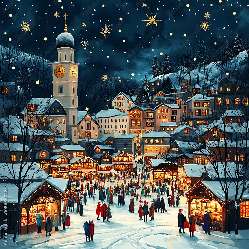 Fototapeta premium Festive Christmas market