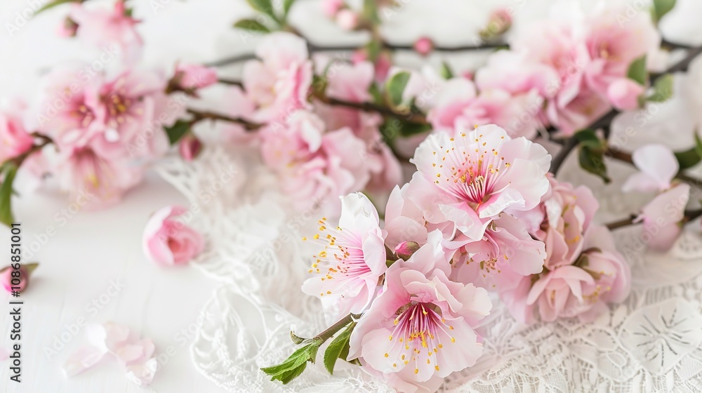 Pink Peach Blossoms on White Background - a delicate and refreshing visual. The soft blossoms create a serene and charming atmosphere. Pink Peach Blossoms on White Background - a delicate and refreshing visual. The soft blossoms create a serene and charming atmosphere.