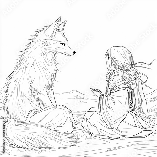 A magical fox spirit guidin...