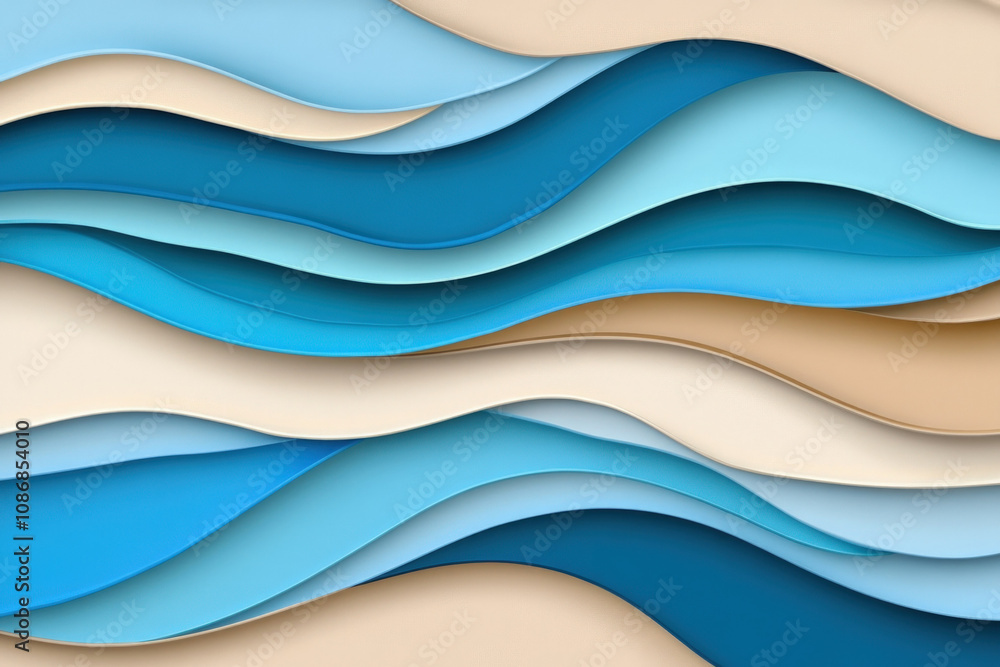Obraz premium Blue Wavy Background