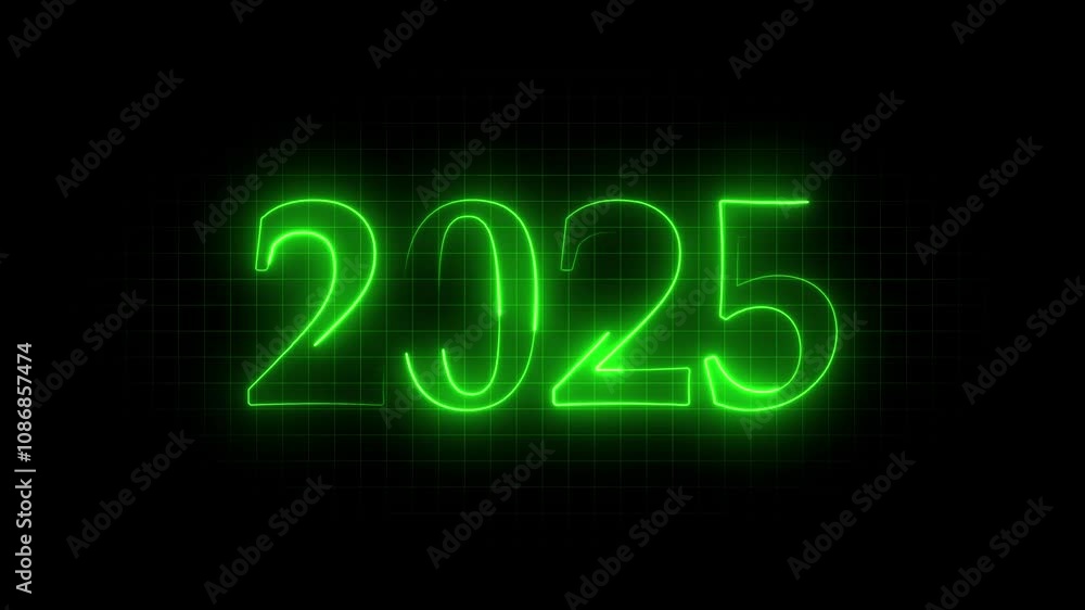 2025 number icon neon glow animation. 2025 text neon infinite loop animation. two thousand twenty five, new year concept. 2025 number icon neon glow animation. 2025 text neon infinite loop animation. two thousand twenty five, new year concept.
