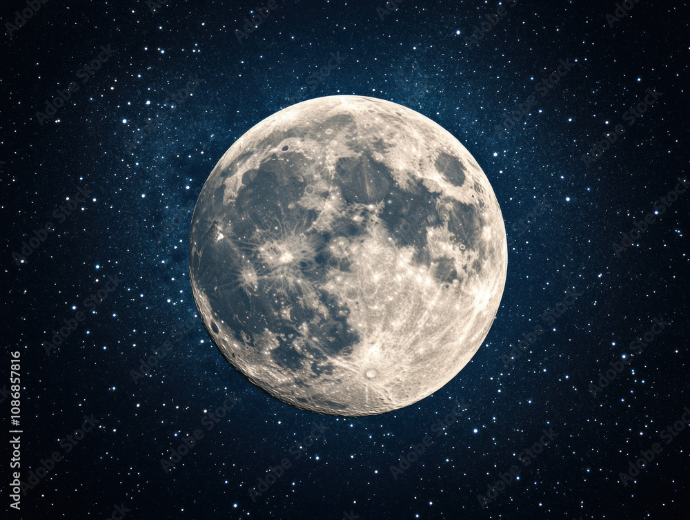 Obraz premium Moon On White Background