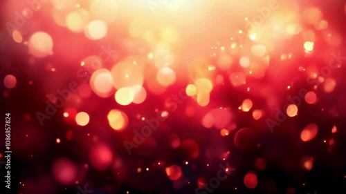 Warm red bokeh lights creating a festive Christmas atmosphere, perfect for holiday greetings and seasonal advertisements