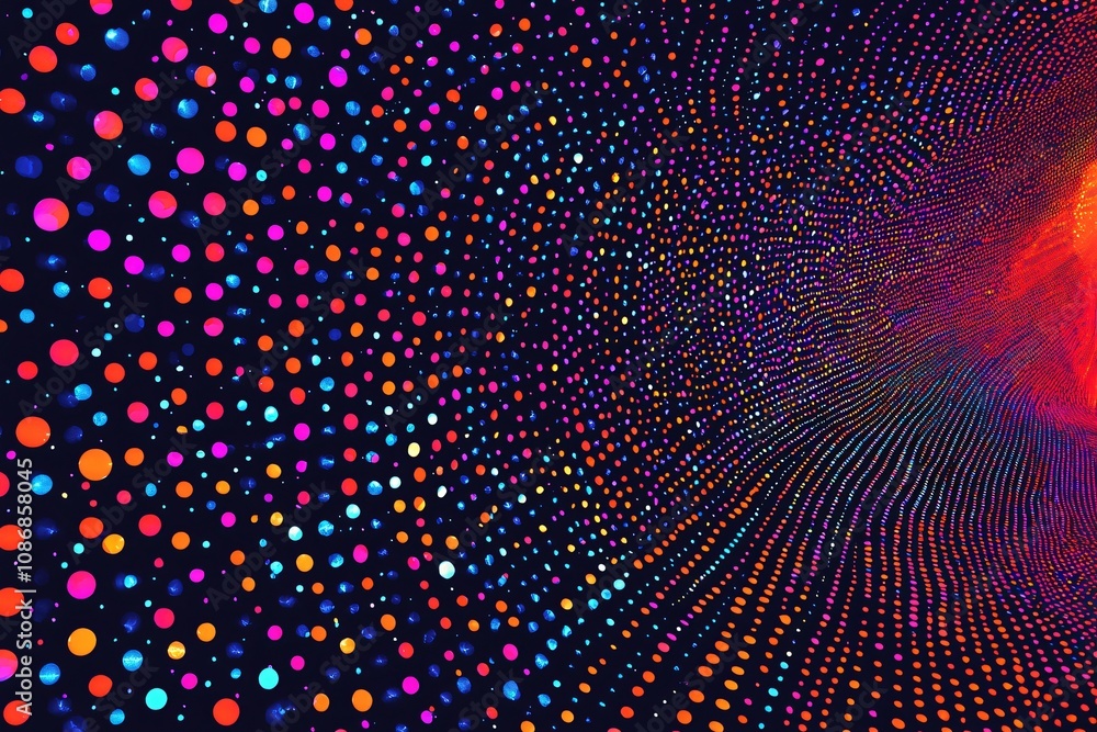 Obraz premium Colorful Dots in a Whimsical Infinite Space