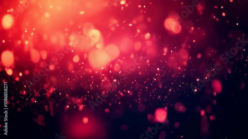 Warm red bokeh lights creating a festive Christmas atmosphere, perfect for holiday greetings and seasonal advertisements