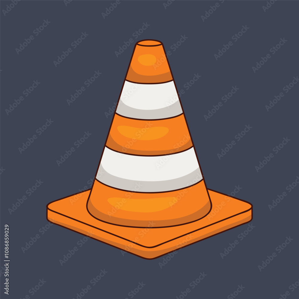 traffic cone in flat vector design. traffic cone in flat vector design.