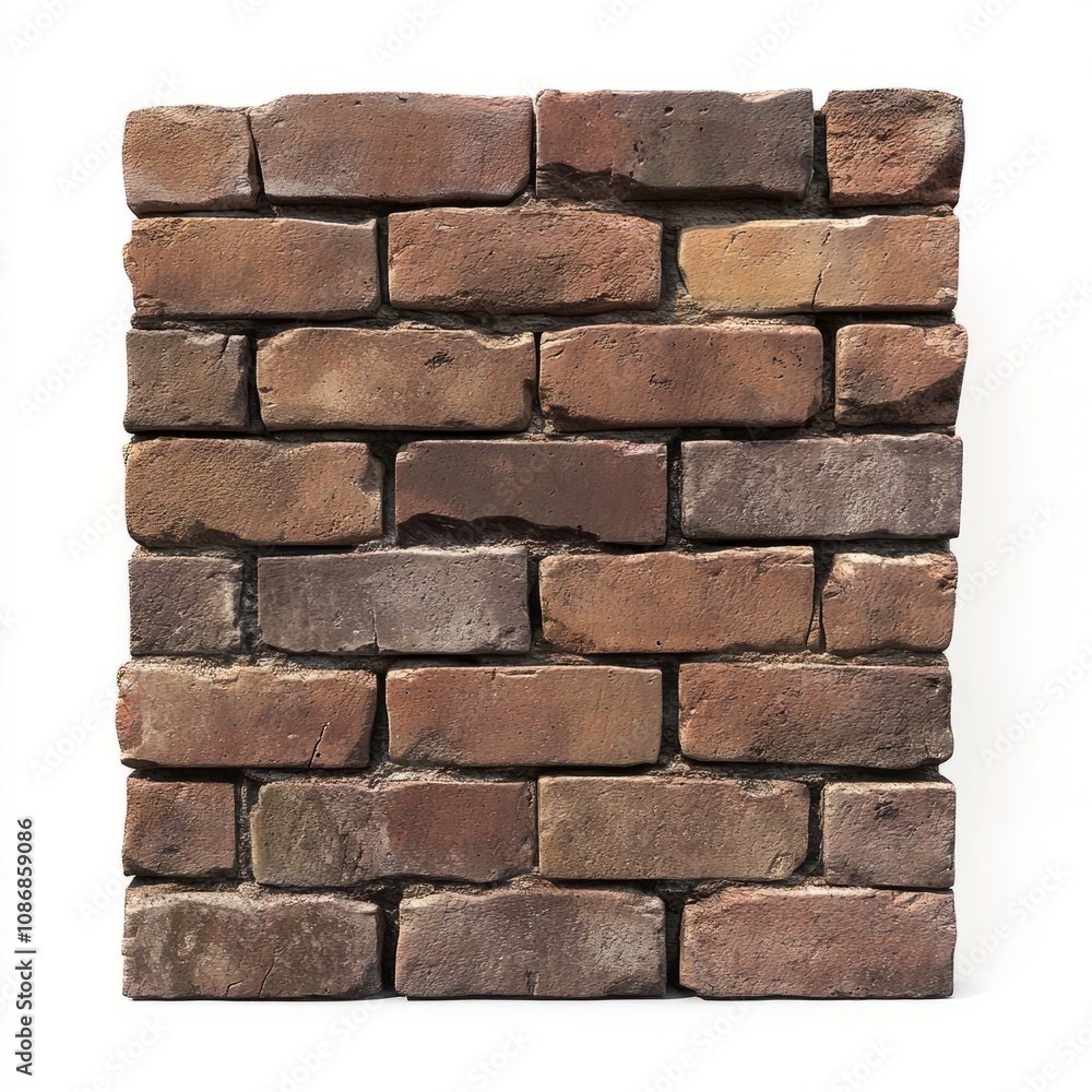Fototapeta premium 3d Brick wall isolated on white background
