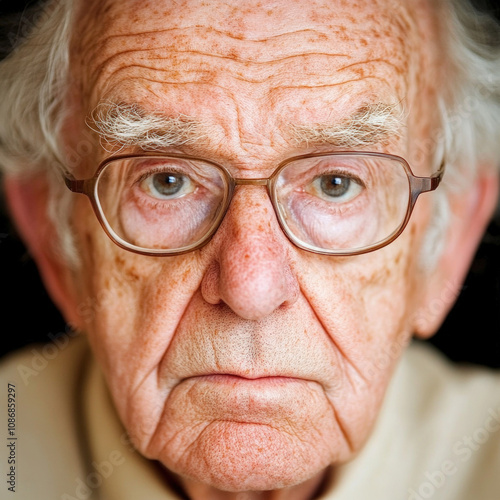Sad Senior Isolated