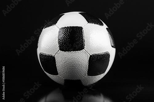 Soccer Ball On Black Backgr...