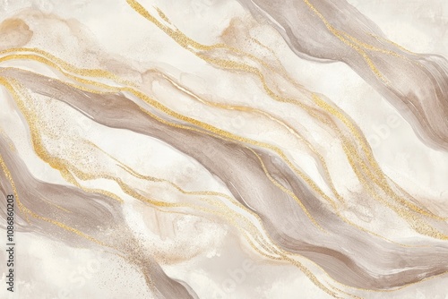 Elegant Beige Marble Texture Watercolor Illustration for Artistic Designs