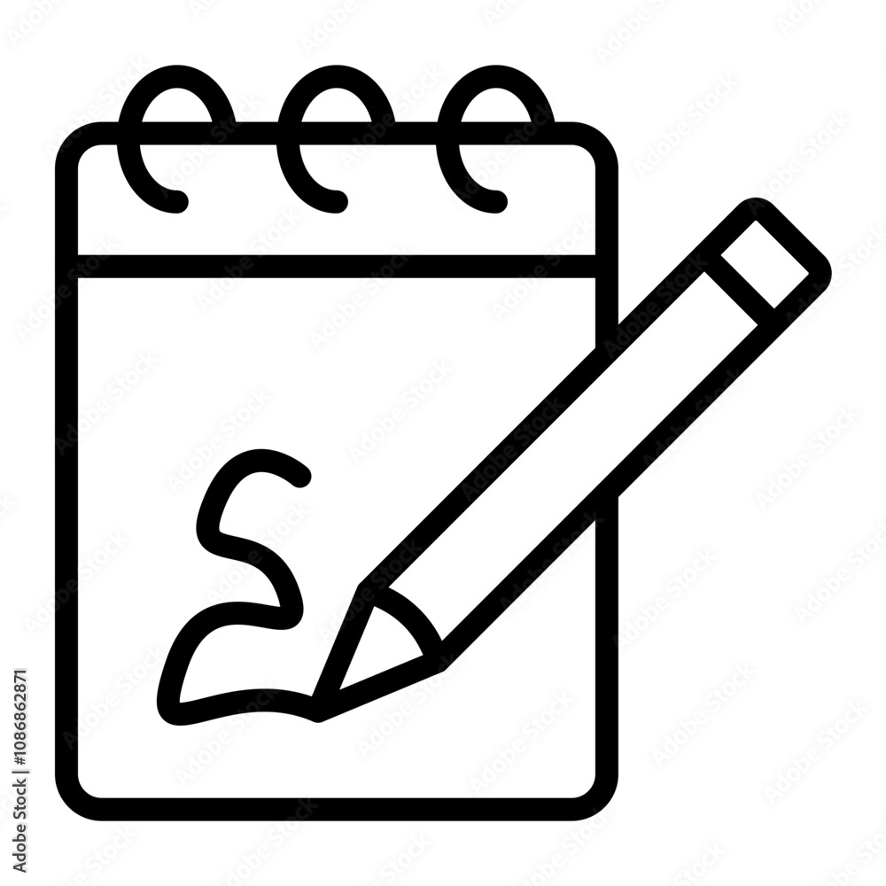 Sketching Vector Line Icon Design Sketching Vector Line Icon Design