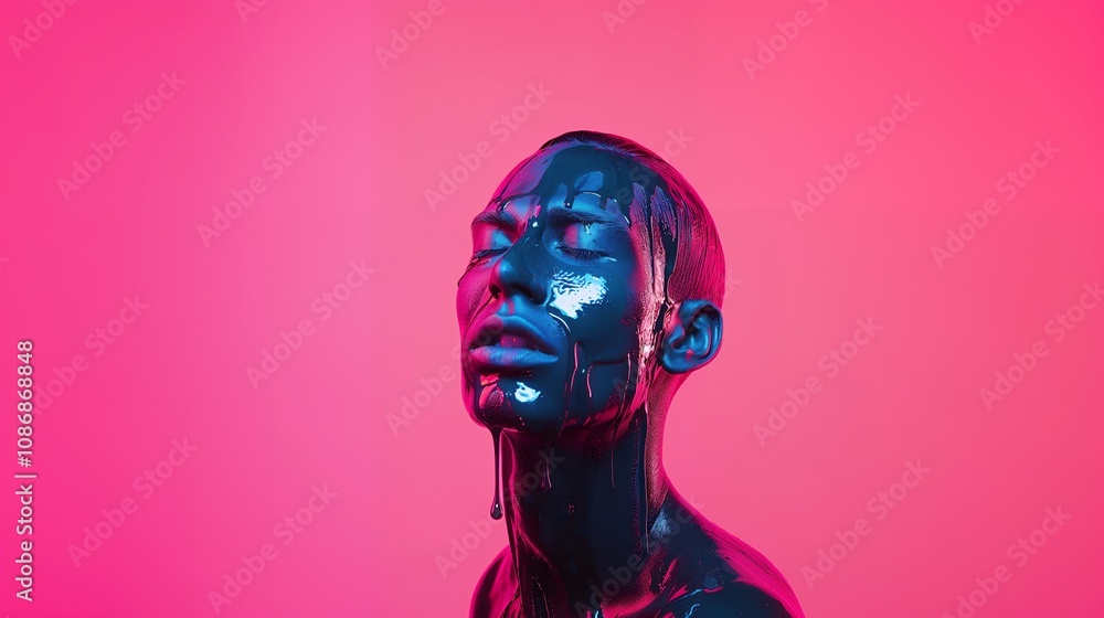 The man bath in latex The man bath in latex