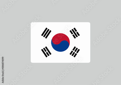 vector south korea flag illustration