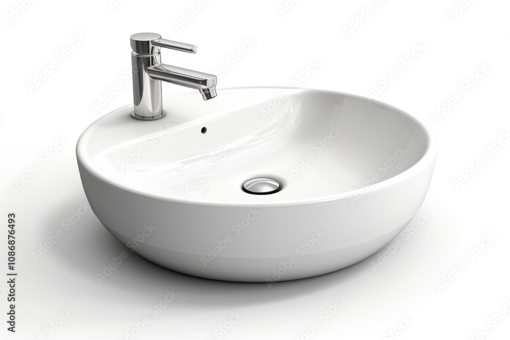 Fototapeta premium Bathroom white basin sink.