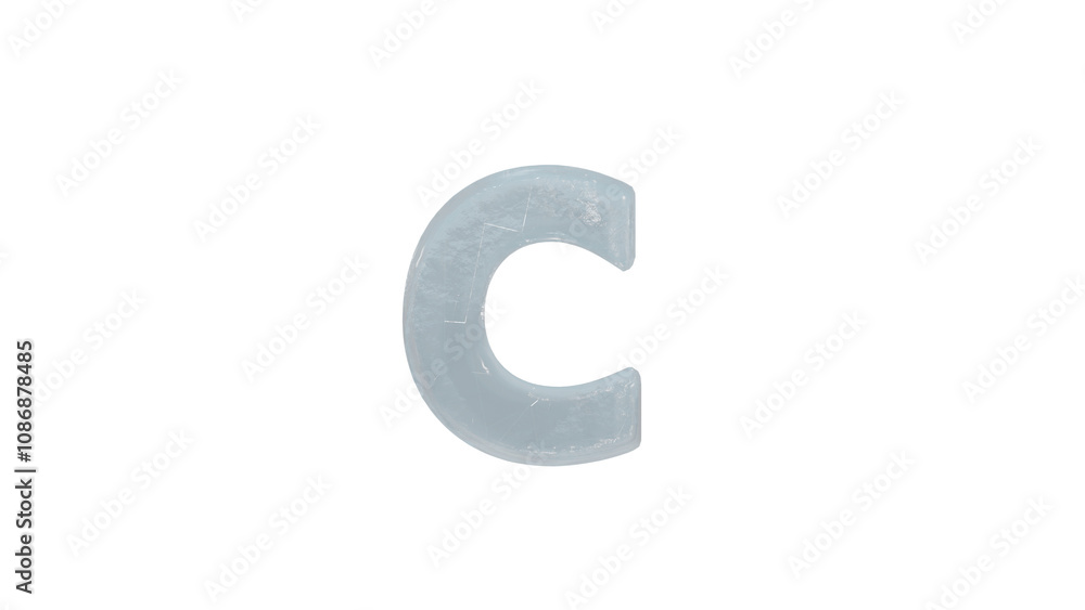 Ice font letter c small on transparent background Ice font letter c small on transparent background