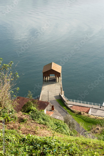 Old coal loading dock at the port of San Esteban de Pravia. Muros de Nalon, Asturias, Spain.