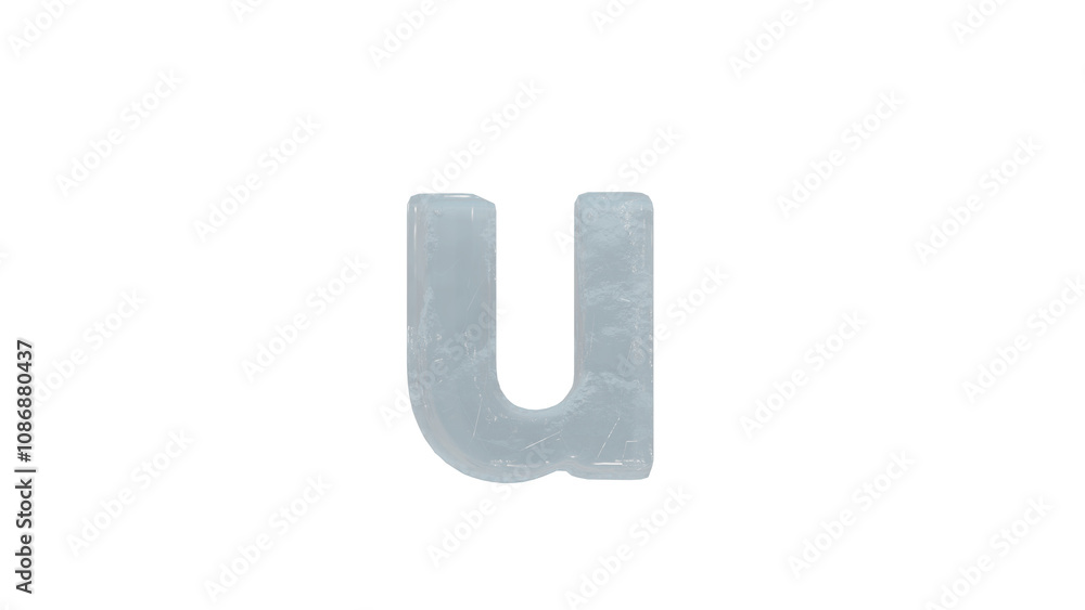 Ice font letter u small on transparent background Ice font letter u small on transparent background