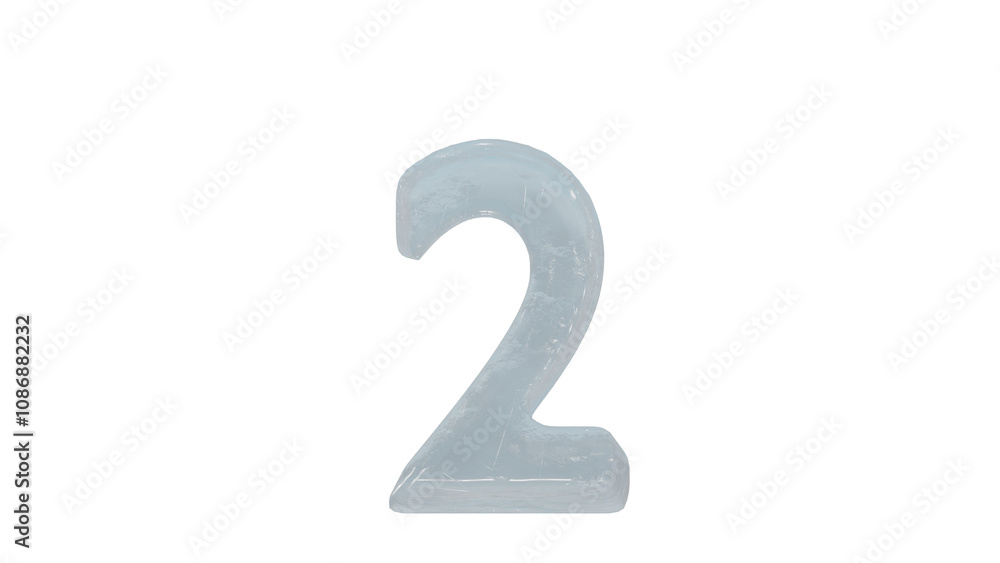 Ice font letter number 2 on transparent background Ice font letter number 2 on transparent background