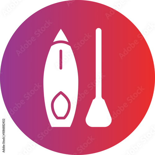 Paddleboarding Icon Style