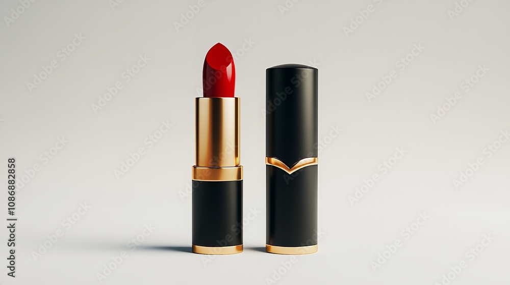 Lustrous lipstick on white background Cosmetic item Lustrous lipstick on white background Cosmetic item