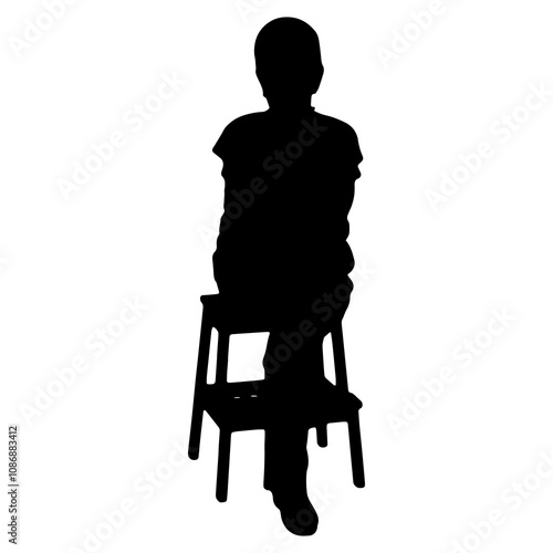 Vector Silhouette Collection: Clean and Bold Designs  large group of mixed people siiting on chair photo