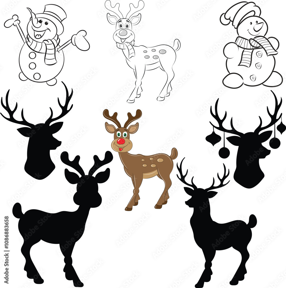 Obraz premium Bundle of reideers for Christmas decorations