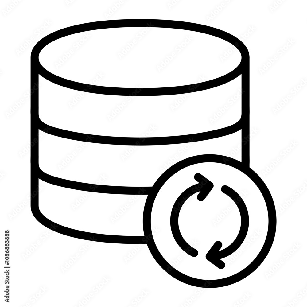 Disaster Recovery Vector Line Icon Design Disaster Recovery Vector Line Icon Design