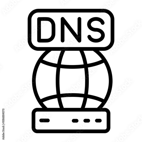 DNS Vector Line Icon Design