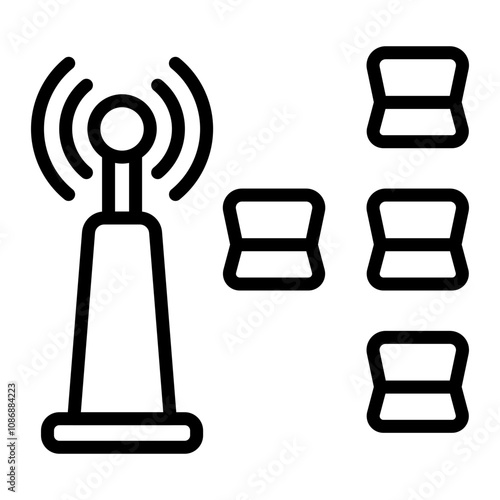 WAN Vector Line Icon Design