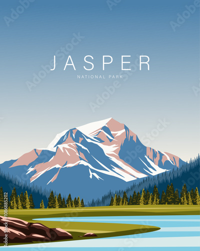 Jasper national park, travel poster