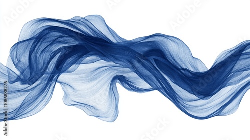 Abstract Flowing Blue Wave Background, Delicate Design Element with Light and Dark Shades