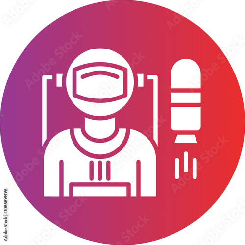 Astronaut Flying Icon Style