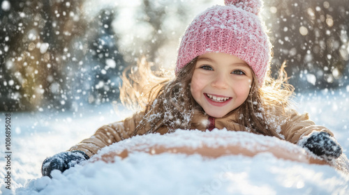 Girl smiling in winter