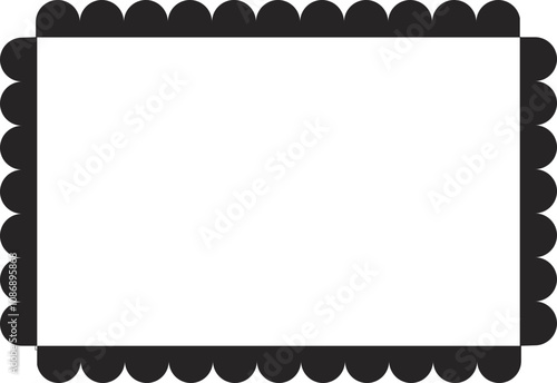 Scalloped seal round price emblem badge simple frame decoration 