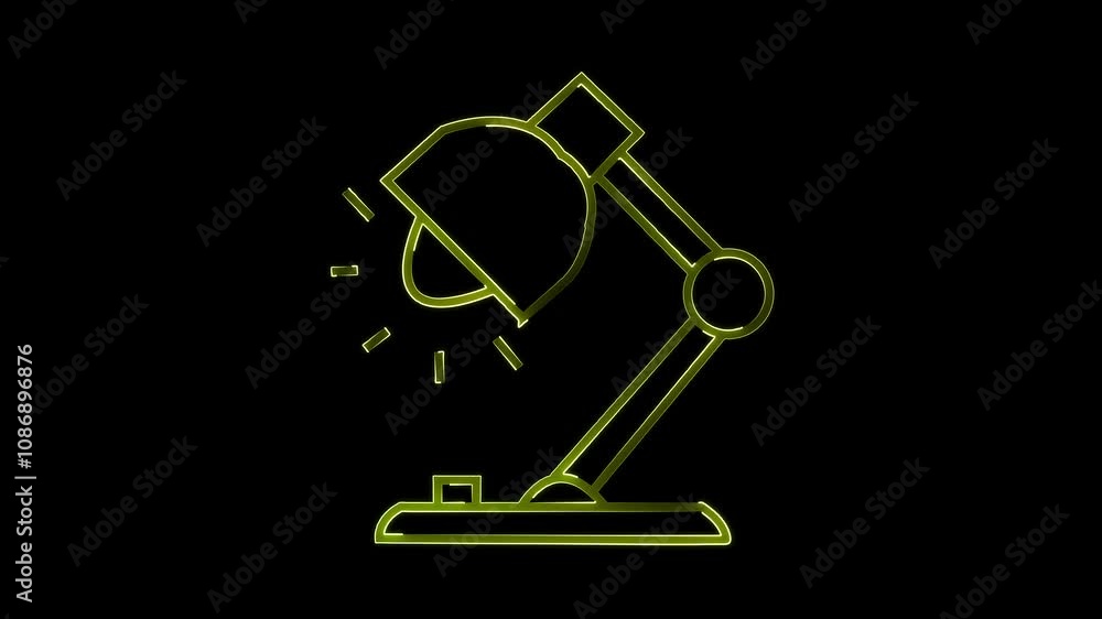 Neon digital table blub, mini light icon concept, Set icon education for mobile app design. Neon digital table blub, mini light icon concept, Set icon education for mobile app design.