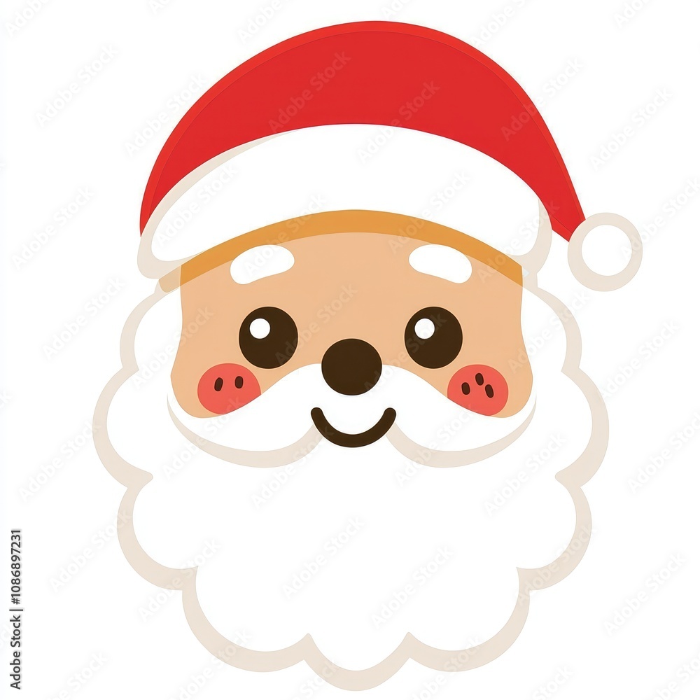 Adorable Cartoon Santa Claus Face for Christmas Adorable Cartoon Santa Claus Face for Christmas