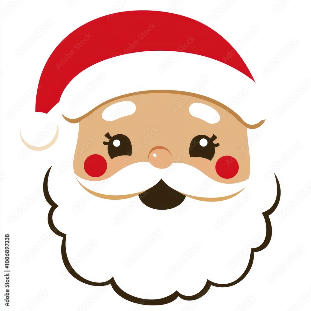 Cute Cartoon Santa Claus Face for Christmas Cute Cartoon Santa Claus Face for Christmas