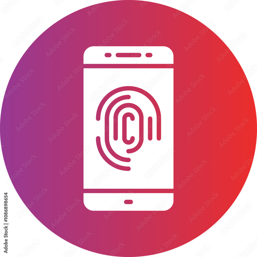 Mobile Lock Biometric Icon Style Mobile Lock Biometric Icon Style