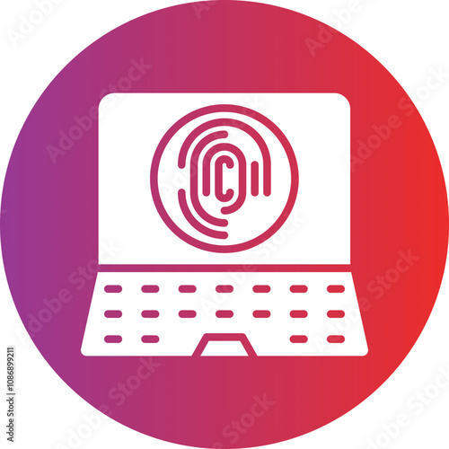 Biometric Laptop Icon Style