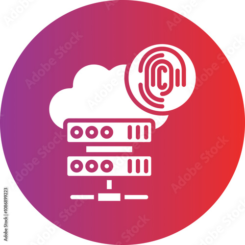 Biometric Cloud Storage Icon Style