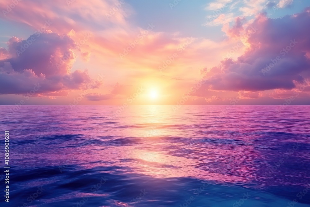 Early morning sunrise over the sea . Some clouds. Early morning sunrise over the sea . Some clouds.