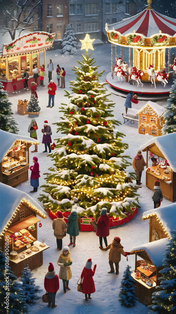 Naklejka premium christmas decorations christmas festival vibes