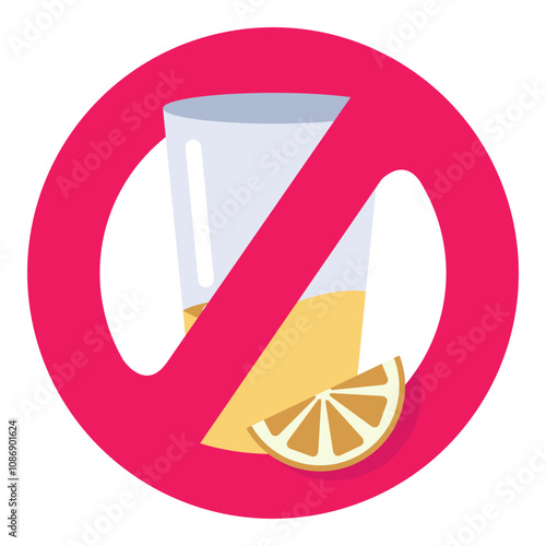 No Drink icon. Fasting icon. Prohibition of drinking during the day. Collection of Islamic Icons