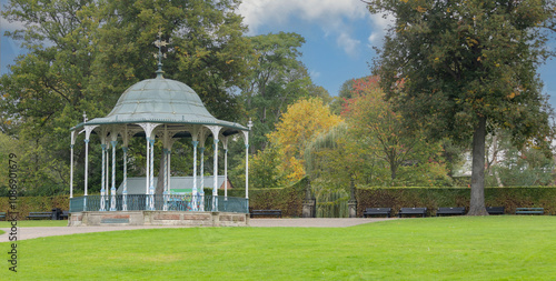 Bandstand and garden view from The Quarry, Shrewsbury photo