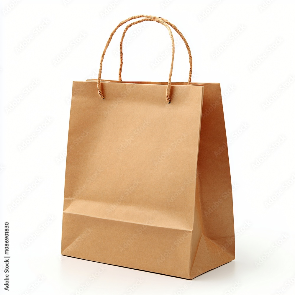 Brown Paper Shopping Bag with Twisted Handles Brown Paper Shopping Bag with Twisted Handles