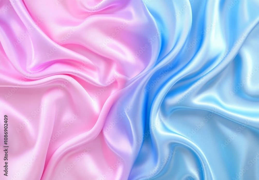 Fototapeta premium Pink and Blue Satin Fabric Texture 