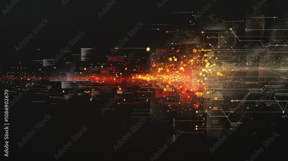 Obraz premium Dynamic representation of big data flow