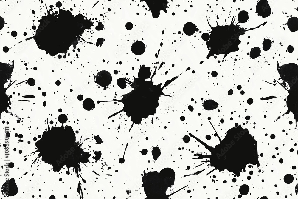 Textured seamless pattern with ink spatters in black and white
Textured seamless pattern with ink spatters in black and white