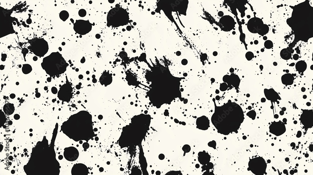 Textured seamless pattern with ink spatters in black and white
Textured seamless pattern with ink spatters in black and white